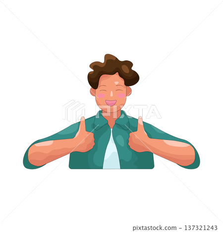 Illustration of man with a thumbs up 137321243