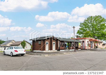 Aikoku Station on the former JNR Hiroo Line on a clear day in Obihiro, Hokkaido, a popular tourist destination Aikoku Station on the former JNR Hiroo Line on a clear day in Obihiro, Hokkaido, a popular tourist destination 137321347