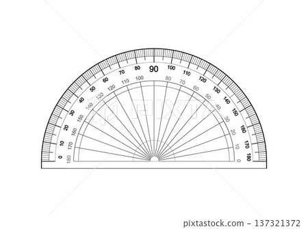 Protractor ruler isolated on the white background 137321372