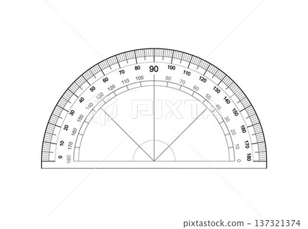 Protractor ruler isolated on the white background Protractor ruler isolated on the white background 137321374