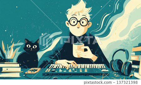 A sophisticated and refreshing colored pencil illustration 137321398