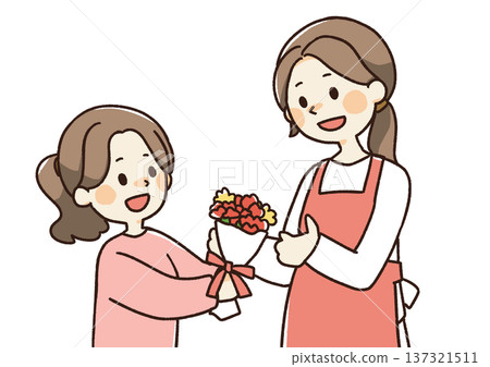 Mother's Day carnation gift illustration Mother's Day carnation gift illustration 137321511