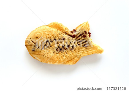 Taiyaki on a white background viewed from directly above Taiyaki on a white background viewed from directly above 137321526