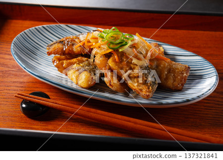 Deep-fried mackerel with Nanban dressing Deep-fried mackerel with Nanban dressing 137321841