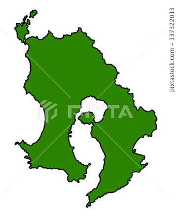 Map of Kagoshima Prefecture (green border) Map of Kagoshima Prefecture (green border) 137322013