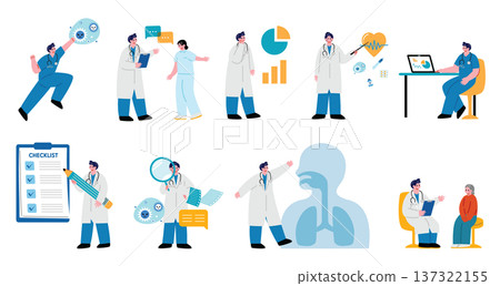 簡單的男性醫生插畫集 137322155