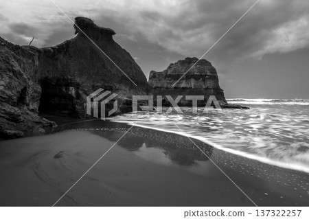 Beautiful morning view indonesia Panorama Landscape paddy fields with beauty color and sky natural light 137322257