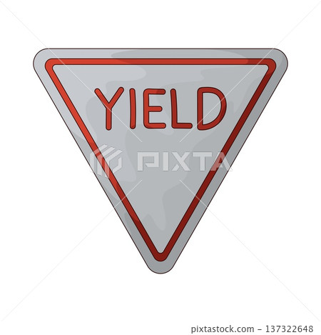 Illustration of Yield Sign Illustration of Yield Sign 137322648