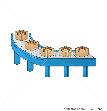 Illustration of Parcel Conveyor Illustration of Parcel Conveyor 137322655