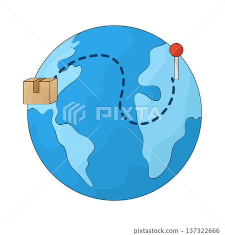 Illustration of International Shipping Illustration of International Shipping 137322666