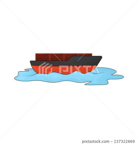 Illustration of Cargo Ship Illustration of Cargo Ship 137322669