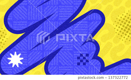 Retro Pop Art Abstract Background with Blue Bold Line on Yellow Background, Halftone Pattern and Texture Effect. Creative Cover or Banner Design Template Retro Pop Art Abstract Background with Blue Bold Line on Yellow Background, Halftone Pattern and Texture Effect. Creative Cover or Banner Design Template 137322772