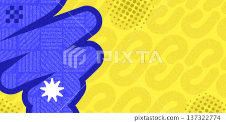 Cute Background Design in Retro Pop Art Style with Thick Blue Lines on Yellow Background, with Halftone and Texture Effect Cute Background Design in Retro Pop Art Style with Thick Blue Lines on Yellow Background, with Halftone and Texture Effect 137322774
