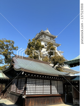 Imabari Castle in clear weather from Fukiage Shrine 137323008