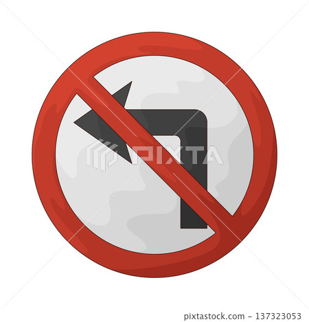 Illustration of No Left Turn Illustration of No Left Turn 137323053