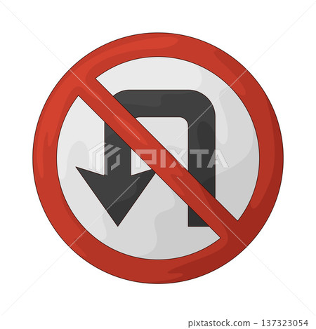 Illustration of No U-Turn 137323054