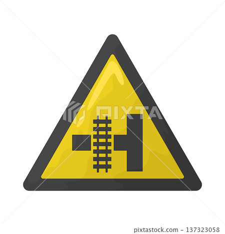 Illustration of Railroad Crossing Sign 137323058