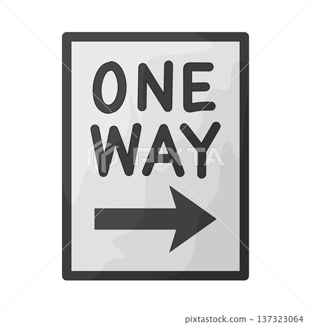 Illustration of One Way Sign Illustration of One Way Sign 137323064