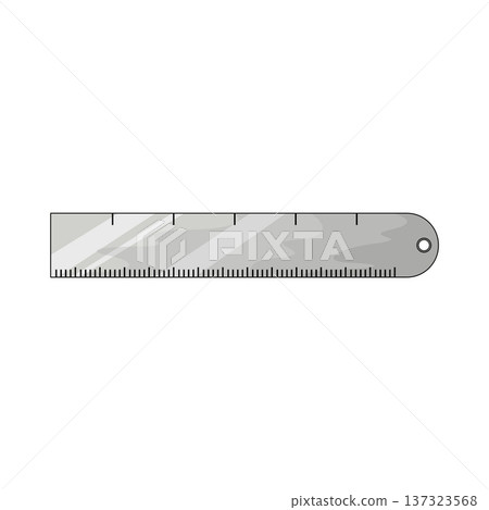 Illustration of Metal Ruler Illustration of Metal Ruler 137323568
