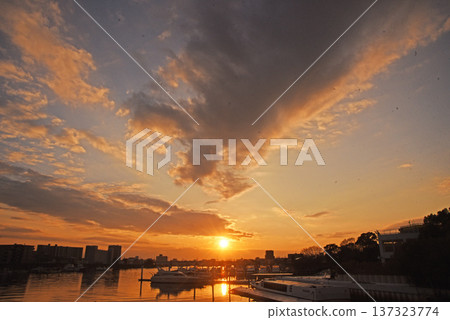 Evening view of the Edogawa River Evening view of the Edogawa River 137323774