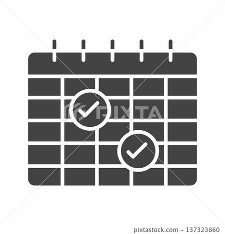 Hybrid calendar icon. Suitable for mobile apps, web apps and print media. Hybrid calendar icon. Suitable for mobile apps, web apps and print media. 137323860
