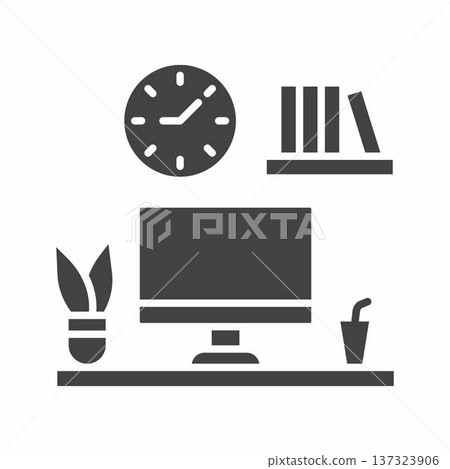 Home office desk icon. Suitable for mobile apps, web apps and print media. Home office desk icon. Suitable for mobile apps, web apps and print media. 137323906