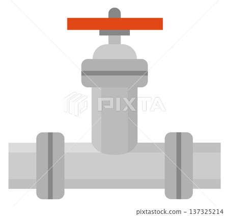 Plumbing valve pipe fitting. Metal industrial construction 137325214