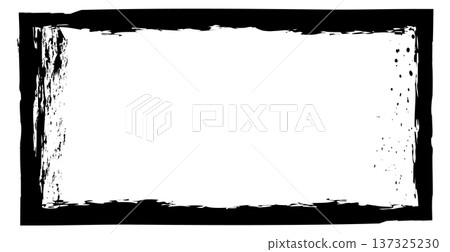 Black frame with grunge texture effect. Distressed ink 137325230