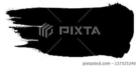 Black paint stroke. Artistic ink mark element Black paint stroke. Artistic ink mark element 137325240