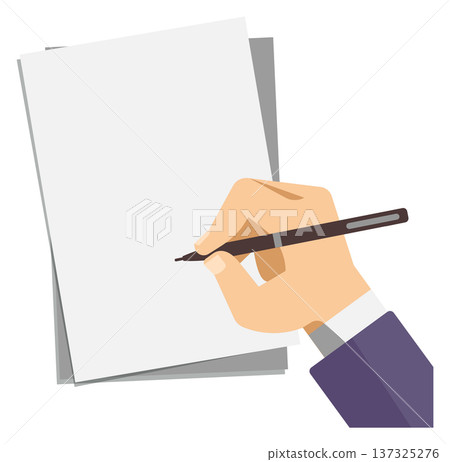 Hand write on white paper page. Signing icon Hand write on white paper page. Signing icon 137325276