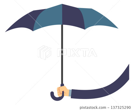 Hand hold umbrella. Rain protection color icon Hand hold umbrella. Rain protection color icon 137325290