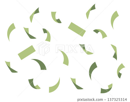 Falling money. Dollar banknote rain. Green cash 137325314