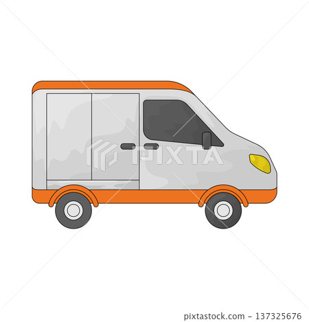 Illustration of Delivery Van 137325676