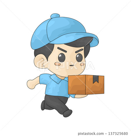 Illustration of Delivery Man Illustration of Delivery Man 137325680