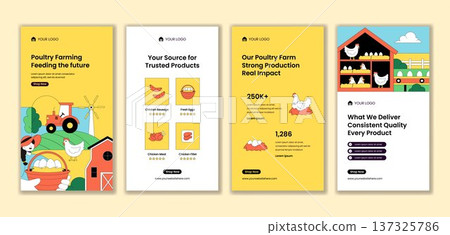 Flat Hand Drawn Cartoon Poultry Farm Social Media Story Template Background Flat Hand Drawn Cartoon Poultry Farm Social Media Story Template Background 137325786