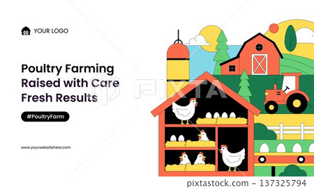 Poultry Farm Flat Cartoon Hand Drawn YouTube Thumbnail Background Poultry Farm Flat Cartoon Hand Drawn YouTube Thumbnail Background 137325794