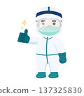 Healthcare Worker In Hazmat Suit Giving Thumbs Up 137325830