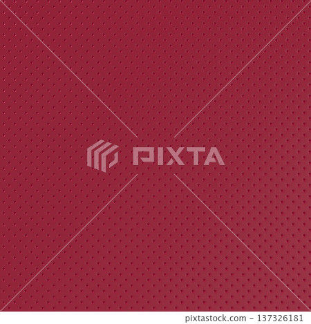 Red Perforated Leather Texture with Dotted Pattern Background. 3D rendering illustration 137326181