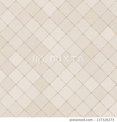 Elegant beige diamond tile pattern with circular accents for classic architectural floor and wall textures Elegant beige diamond tile pattern with circular accents for classic architectural floor and wall textures 137326273