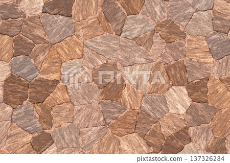 Brown and tan earthy flagstone floor texture 137326284