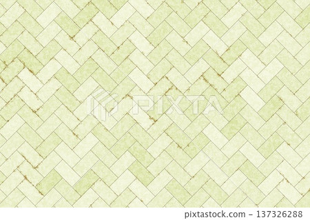 Weathered green herringbone tile texture with grunge 137326288