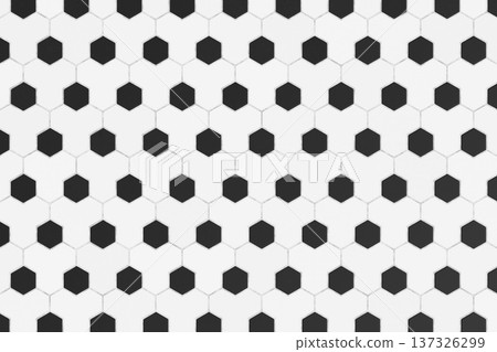 Classic black and white geometric hexagonal tile pattern for modern kitchen and bathroom flooring Classic black and white geometric hexagonal tile pattern for modern kitchen and bathroom flooring 137326299