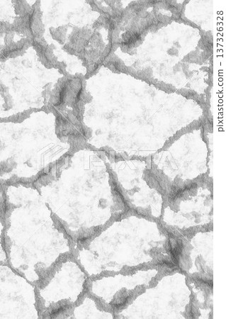 Abstract black and white cracked earth texture representing drought or broken stone surface for dramatic background. 137326328