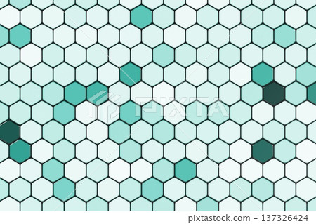 Abstract geometric background featuring a modern teal and white hexagonal honeycomb pattern for creative design projects. Abstract geometric background featuring a modern teal and white hexagonal honeycomb pattern for creative design projects. 137326424