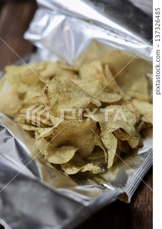 Seaweed salt potato chips snacks for the party Seaweed salt potato chips snacks for the party 137326485