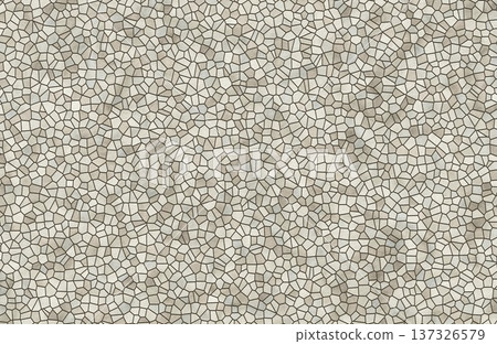 Abstract beige mosaic stone tile pattern for bathroom kitchen or pavement surface design. Abstract beige mosaic stone tile pattern for bathroom kitchen or pavement surface design. 137326579