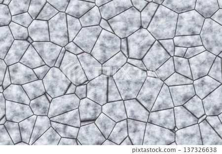 Light grey abstract polygonal stone wall mosaic texture illustration. 137326638