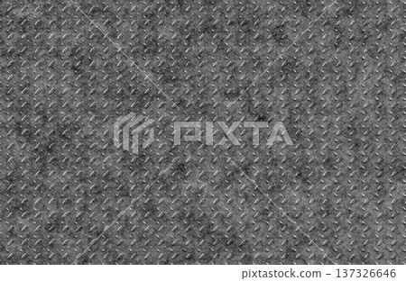 Industrial grey metal diamond plate floor texture abstract background. 137326646