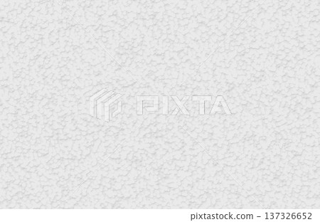 Close up of white bumpy plaster wall texture with small scattered raised dots. 137326652