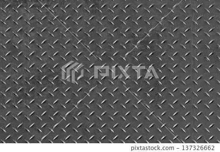 Dark grey metal diamond plate texture industrial background illustration. 137326662